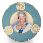 Royal Worcester The Queen Mother Cabinet Plate