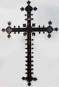 Large Antique 19th c. Carved Black Forest 6ft Cross