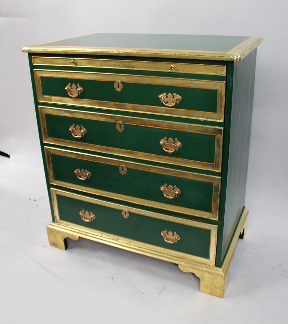 Vintage Painted Green & Gold Cocktail Cabinet - Image 3 of 7