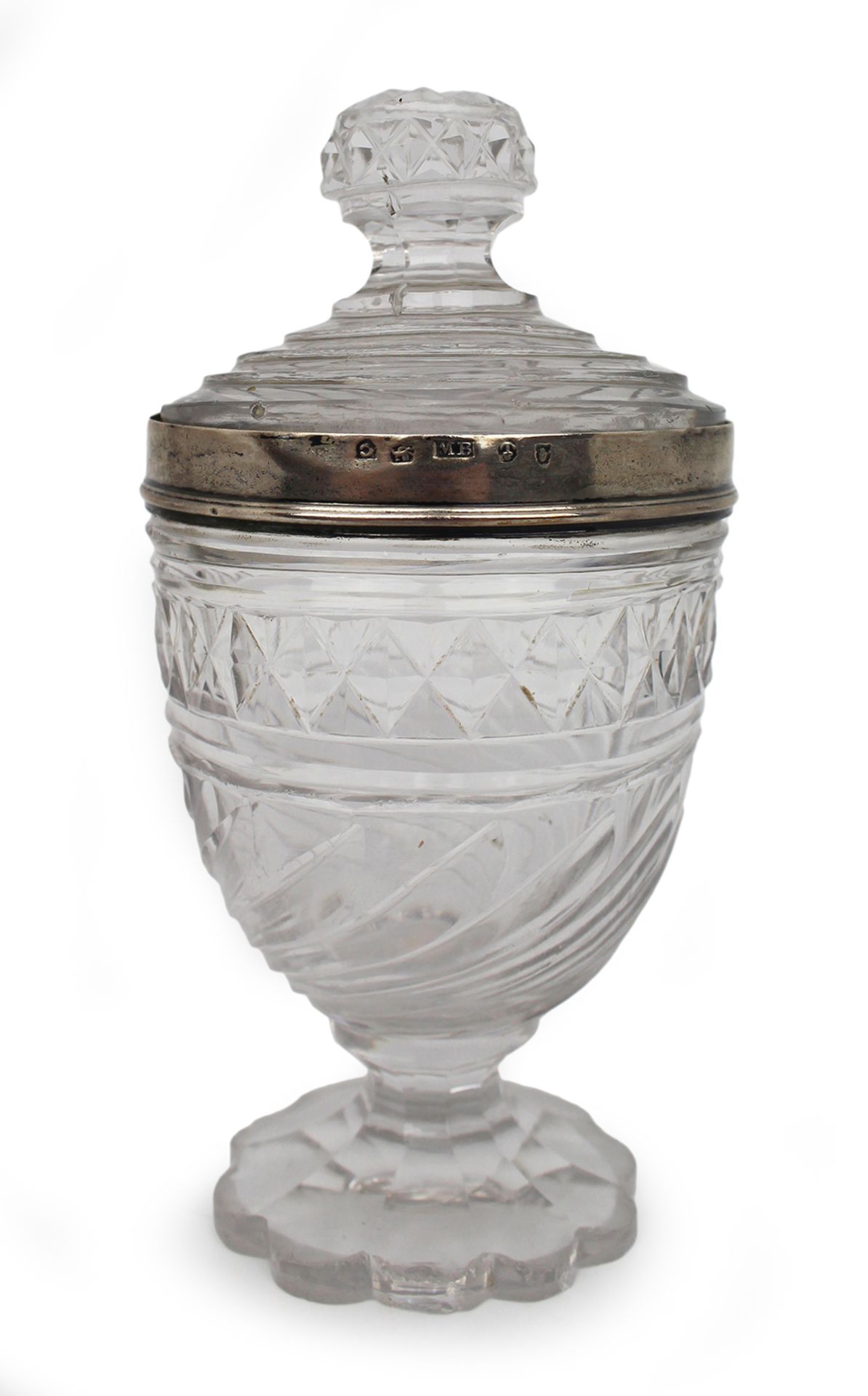 Regency Rock Crystal Silver Mounted Jar & Cover By Matthew Boulton