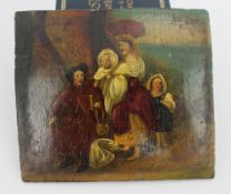 Antique Miniature Oil On Card