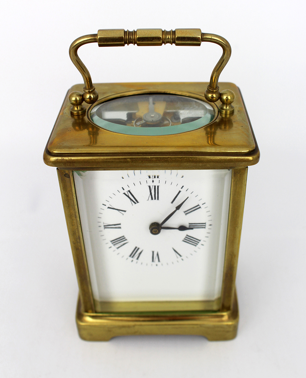 Fine Brass Carriage Clock c.1910 With Travelling Case - Image 7 of 10