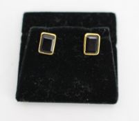 Pair of 9ct Gold Jet Ear Studs