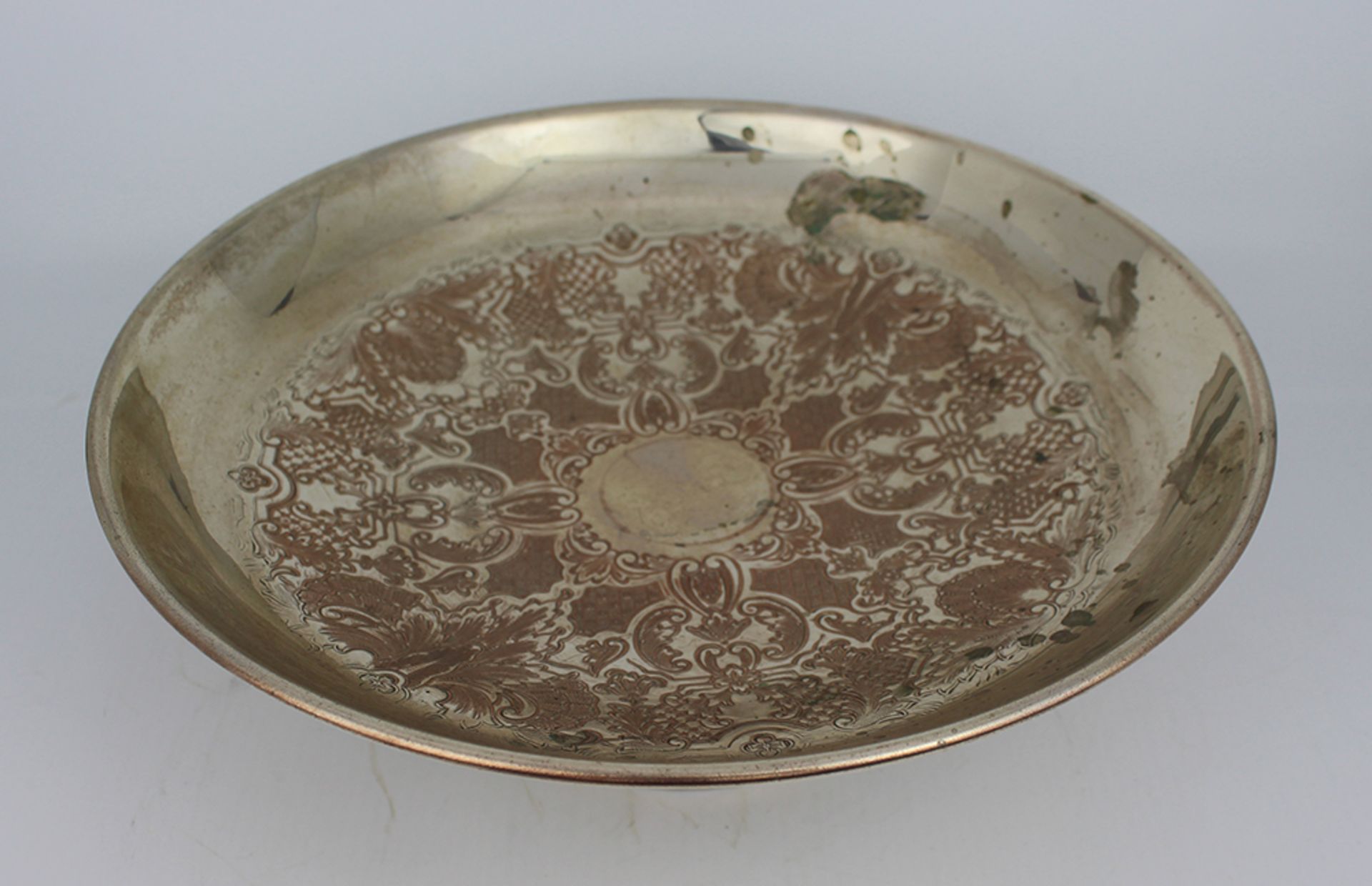 Vintage Engraved Silver Plate Centrepiece Tazza - Image 2 of 3