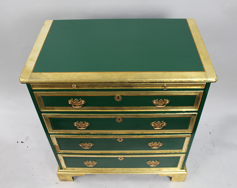Vintage Painted Green & Gold Cocktail Cabinet - Image 7 of 7