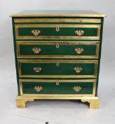 Vintage Painted Green & Gold Cocktail Cabinet