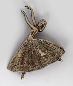 Vintage Silver Ballerina Brooch