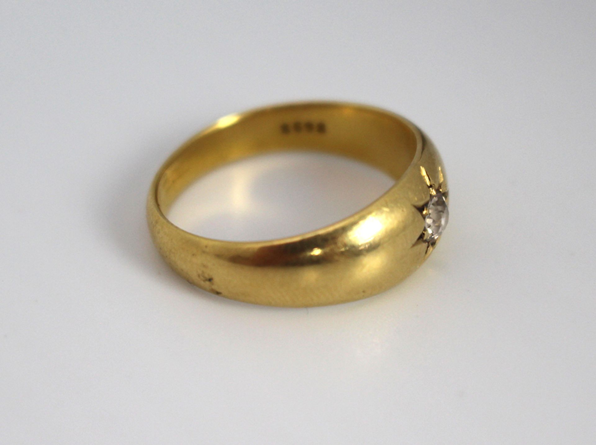 Diamond 18ct Yellow Gold Signet Ring - Image 3 of 4