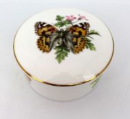 Royal Worcester Butterlies Lidded Circular Trinket Box
