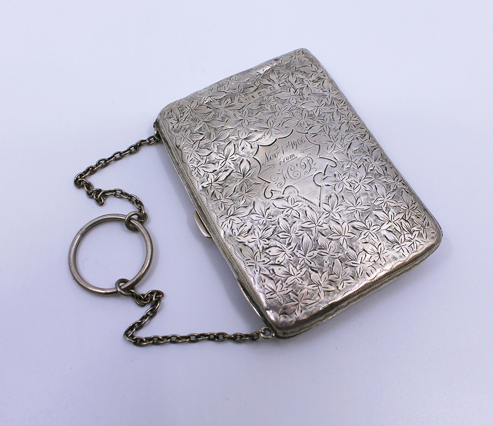 Victorian Silver Card Case By Joseph Gloster Birmingham 1898 - Image 2 of 8