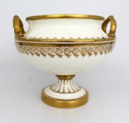 19th c. White & Gilt Two Handled Porcelain Urn