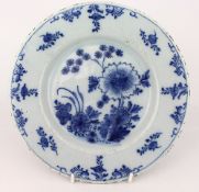 Antique 18th c. Delft Plate Floral