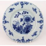Antique 18th c. Delft Plate Floral