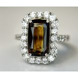 GIA Certified Natural Rare Alexandrite Ring 5.07ct With 1.38ct Diamond &18k White Gold