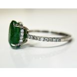 Beautiful 2.60 CT Natural Emerald Ring With Natural Diamonds & Platinum 950