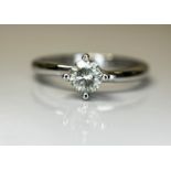 Beautiful Natural 0.42CT S1 Diamond Ring With 18k Gold