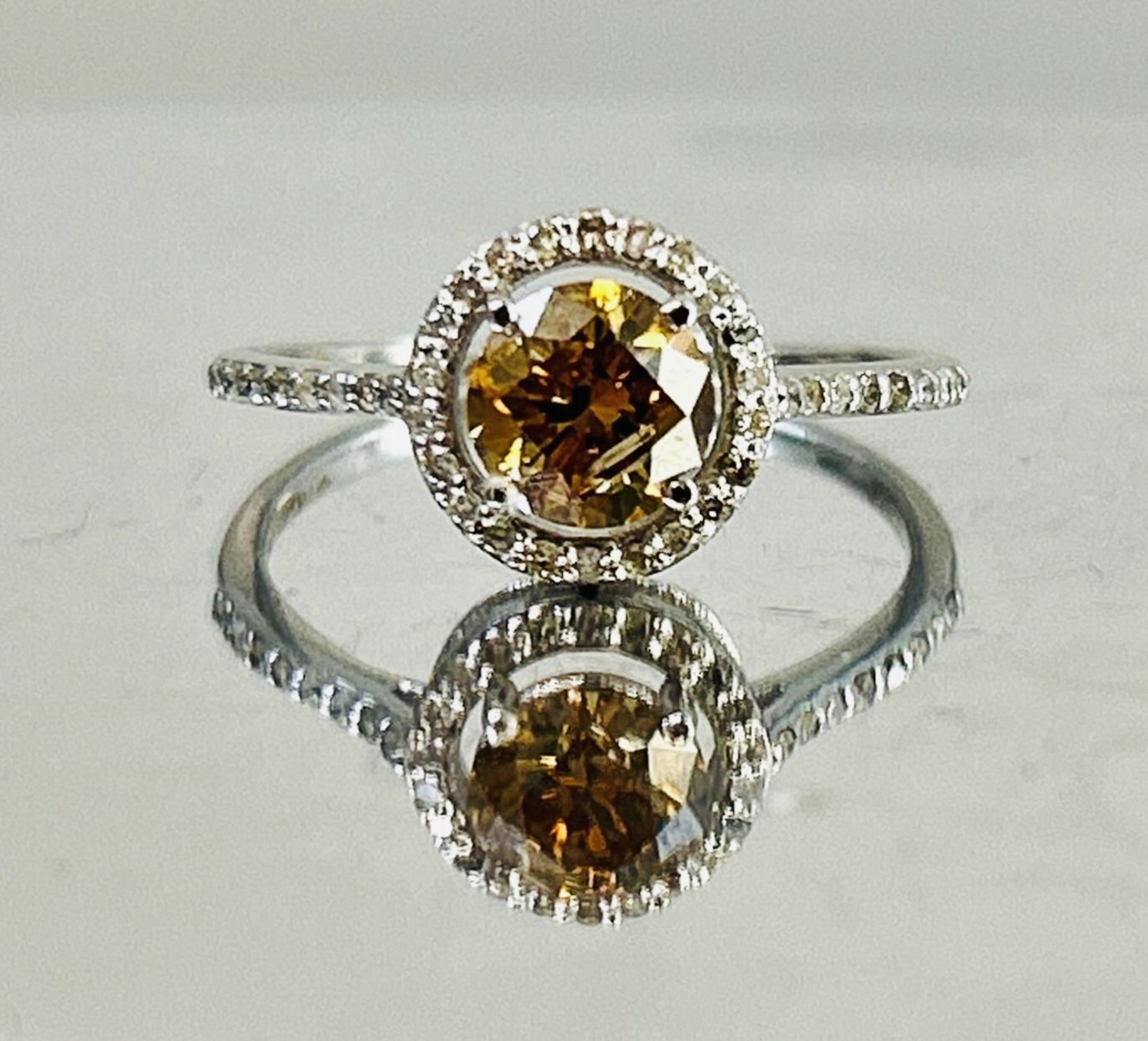 Beautiful Natural 1.05 CT Natural Solitaire champagne Diamond Ring With 18k Gold - Image 2 of 6