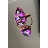 Beautiful Natural Amethyst 4.55Ct With Natural Burma Ruby & 18k White Gold