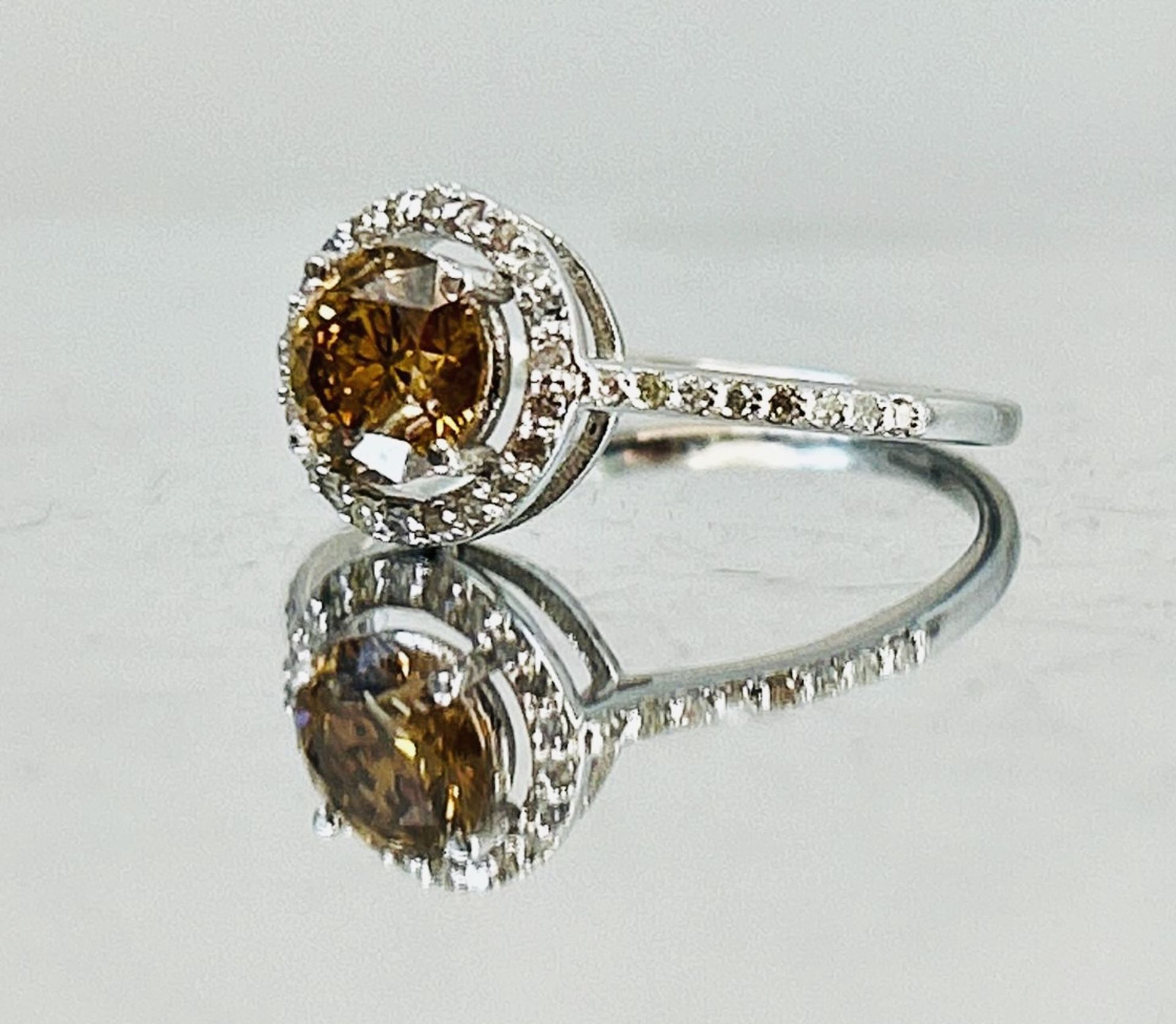 Beautiful Natural 1.05 CT Natural Solitaire champagne Diamond Ring With 18k Gold - Image 3 of 6