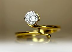 Beautiful Natural 0.30 CT VVS Diamond Ring With 18k Gold