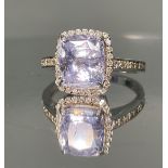 Beautiful 4.74 CT Unheated/Untreated Ceylon Blue Sapphire Diamonds & 18k Gold