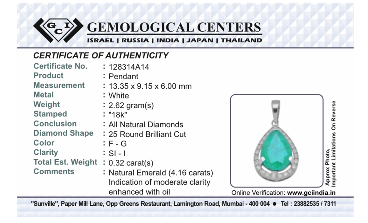 Beautiful Natural Emerald 4.16CT With Natural Diamonds & 18k Gold - Image 10 of 10