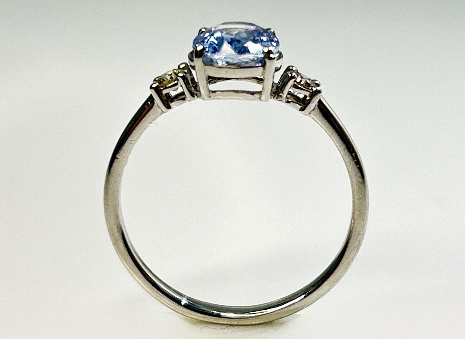 Beautiful 1.75 Ct Unheated Ceylon Cornflour Blue Sapphire Diamonds & Platinum - Image 5 of 6