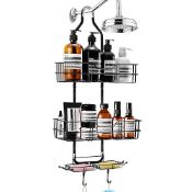 Urmi Shower Caddy Hanging, 3-Tier Bathroom Storage Organiser No Drilling, Over Head Stainless Ste...