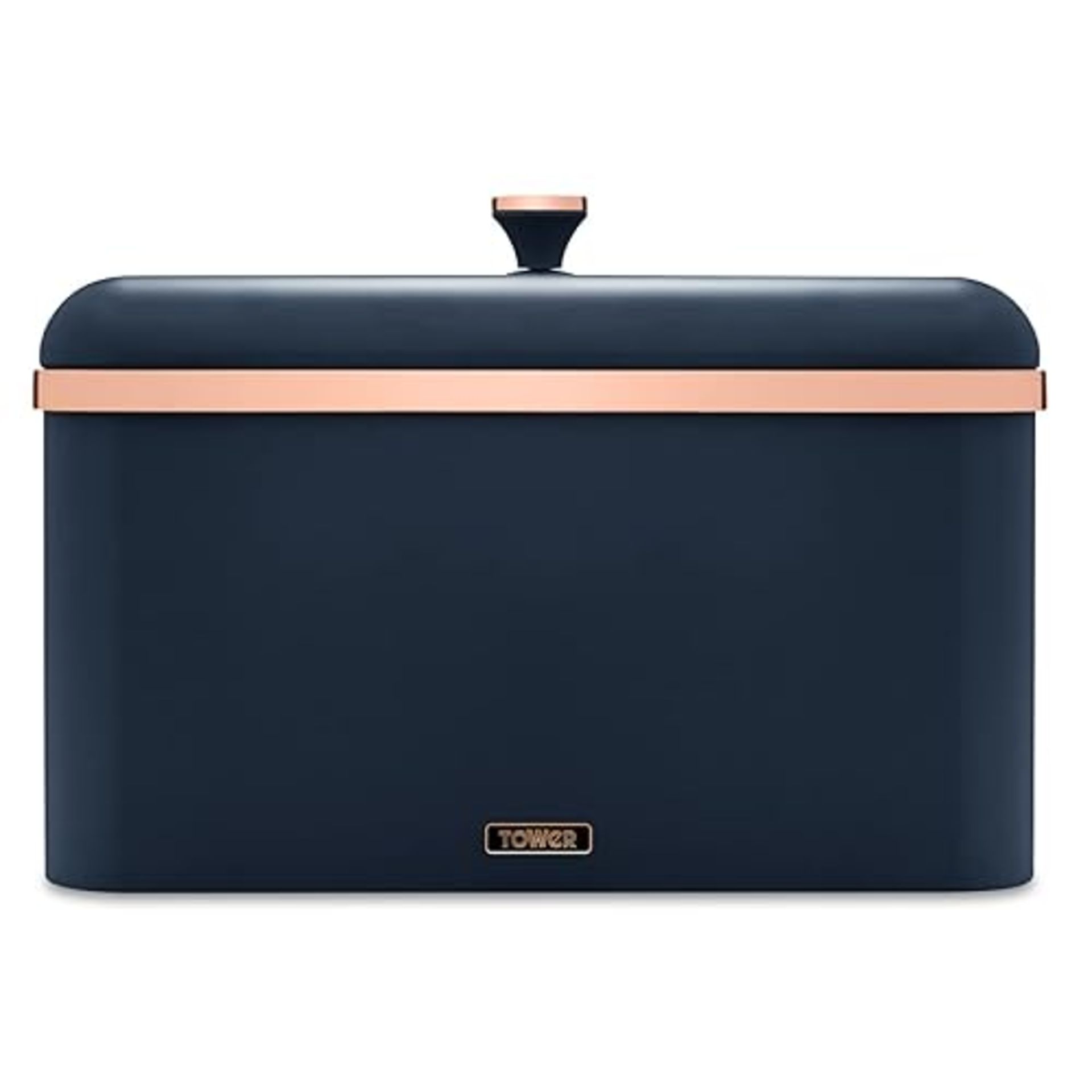 Tower T826130MNB Cavaletto Bread Bin Storage, Carbon Steel, Removable Lid, Midnight Blue and Rose...