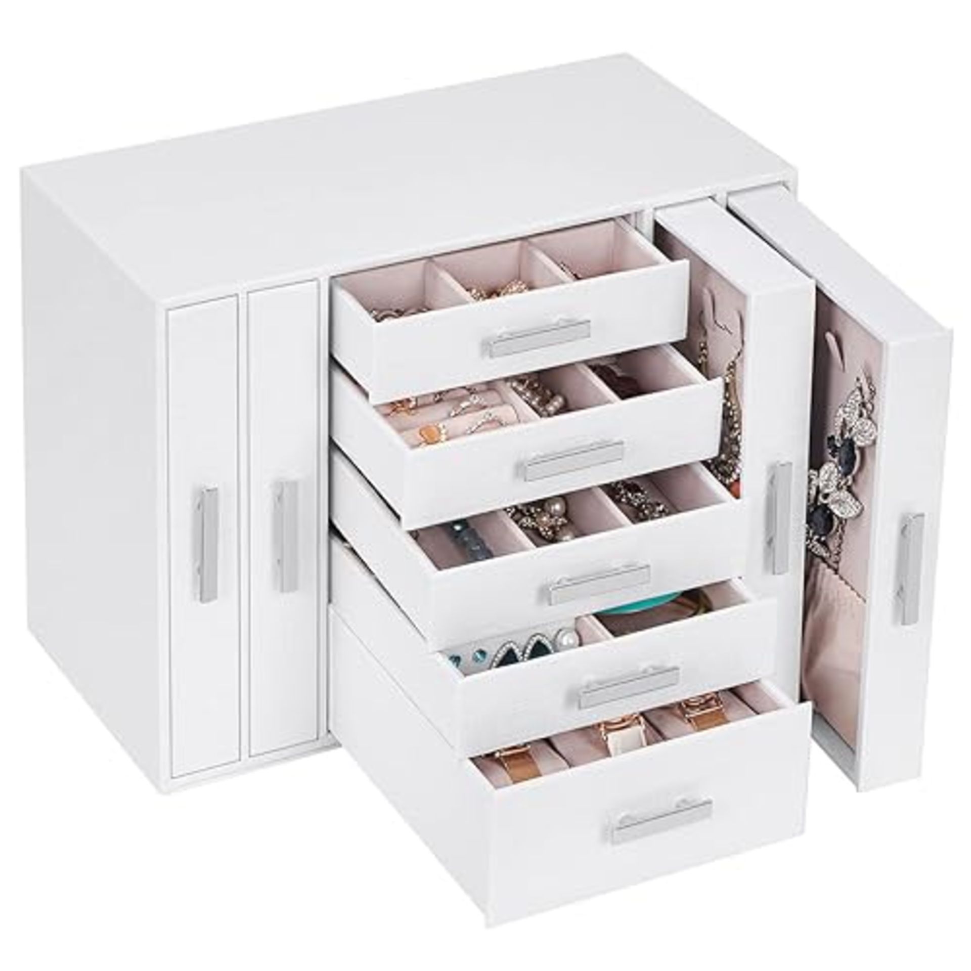 Anwbroad Jewellery Box Organiser Jewellery Case With 9 Drawers For Necklaces Earrings Rings Jewelle.