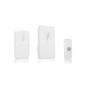 Byron DB313 Wireless Doorbell Twin Pack, Battery Powered, Plug Through & Bell Push, 30 M Range, C...