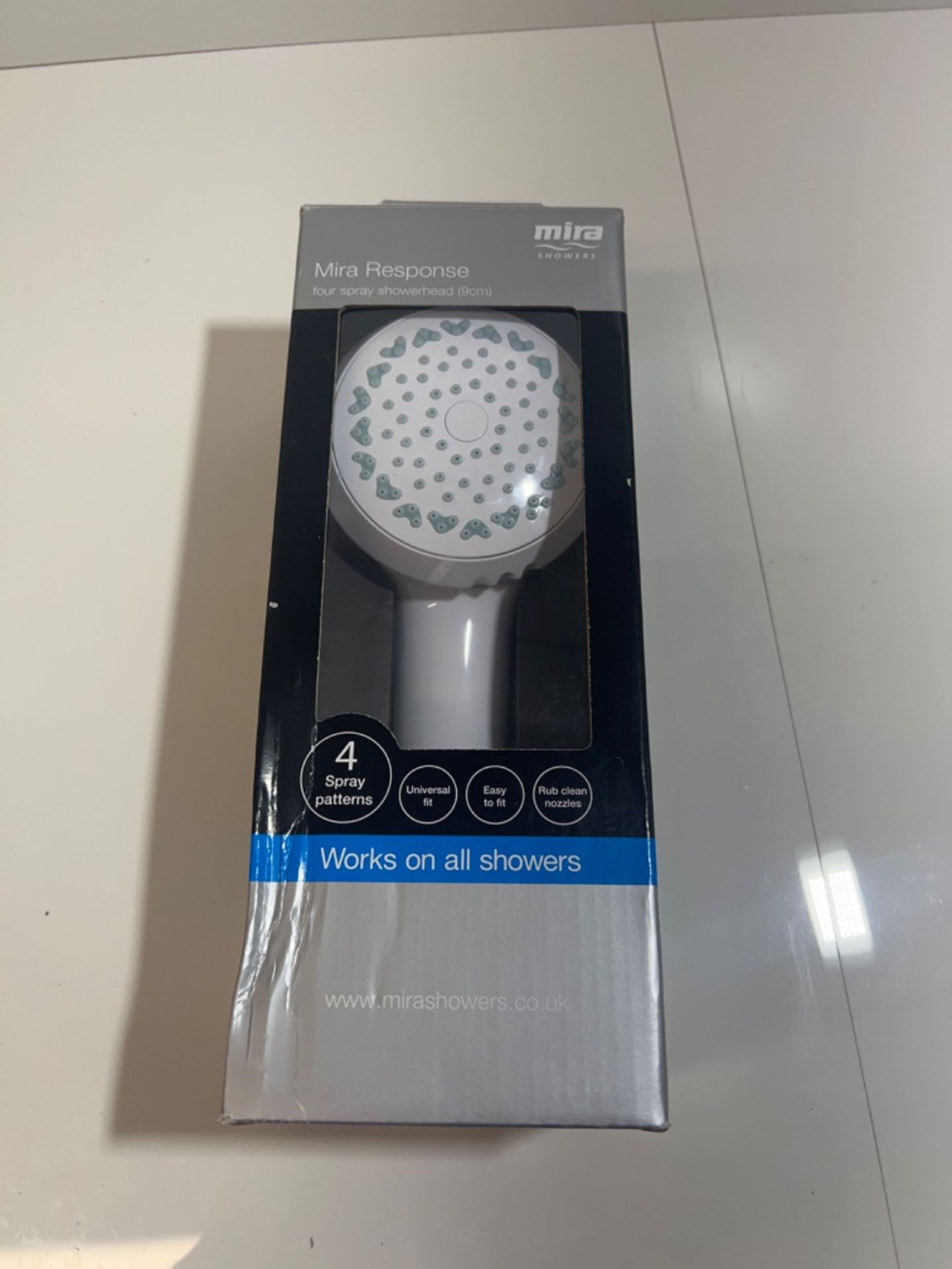 Mira Response Adjustable 4 Spray Mode Shower Head Grey/White - Image 2 of 3