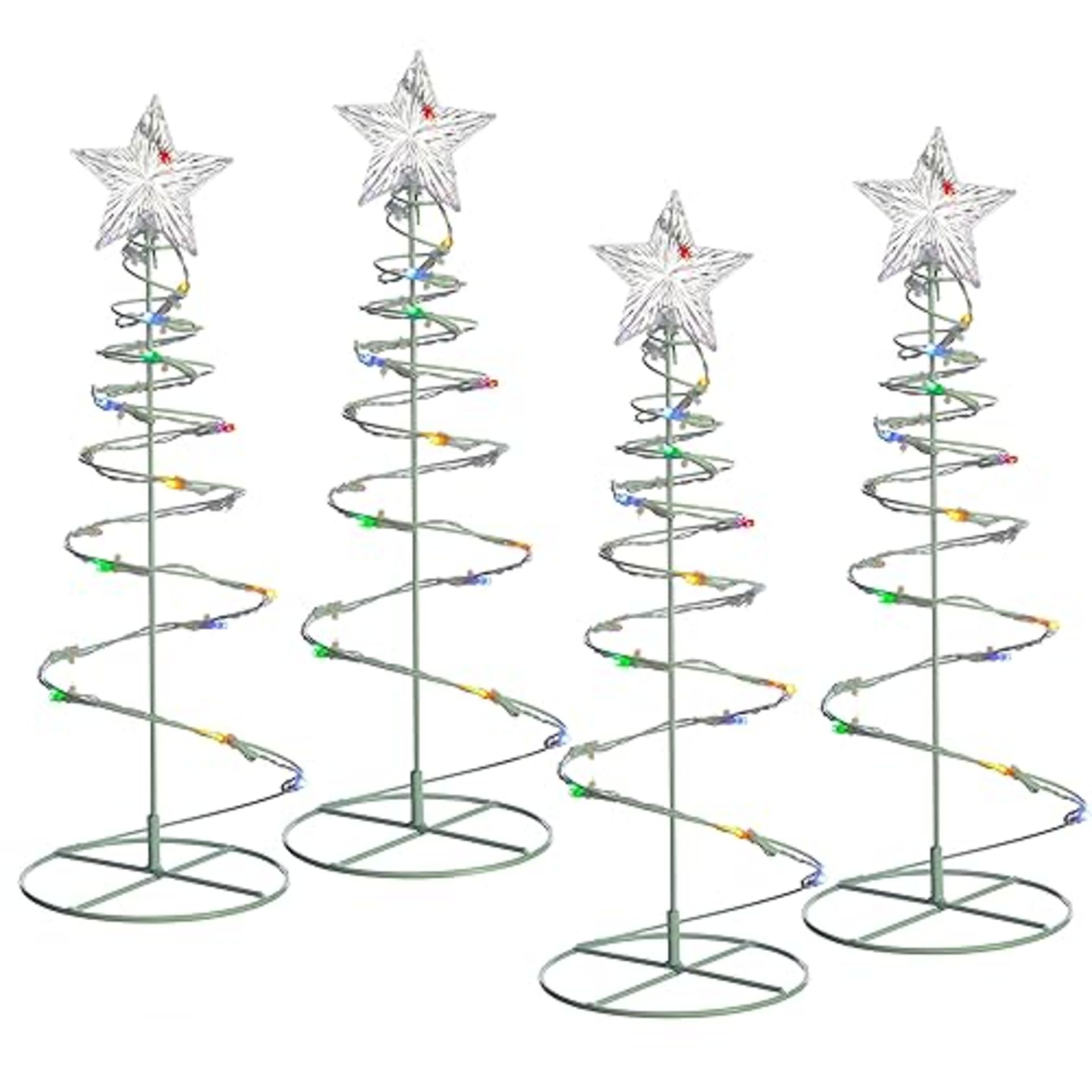 WeRChristmas Spiral Trees Christmas Lighting 8 Function Controller, 55 Cm - Multi-Colour, Set Of...