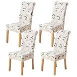 HZDHCLH Chair Covers Slipcovers 4/6 Pcs Stretch Removable Washable Short Dining Chair Protector C...