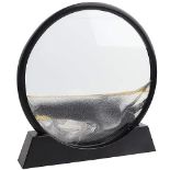 Heepdd Flowing Sand Painting, Round Glass Sand Frame, 3D Hourglass Decoration, River Landscape Pa...