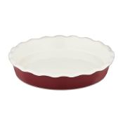 Barbary & Oak BO875005Red Foundry 27Cm Ceramic Round Pie Dish In Bordeaux Red