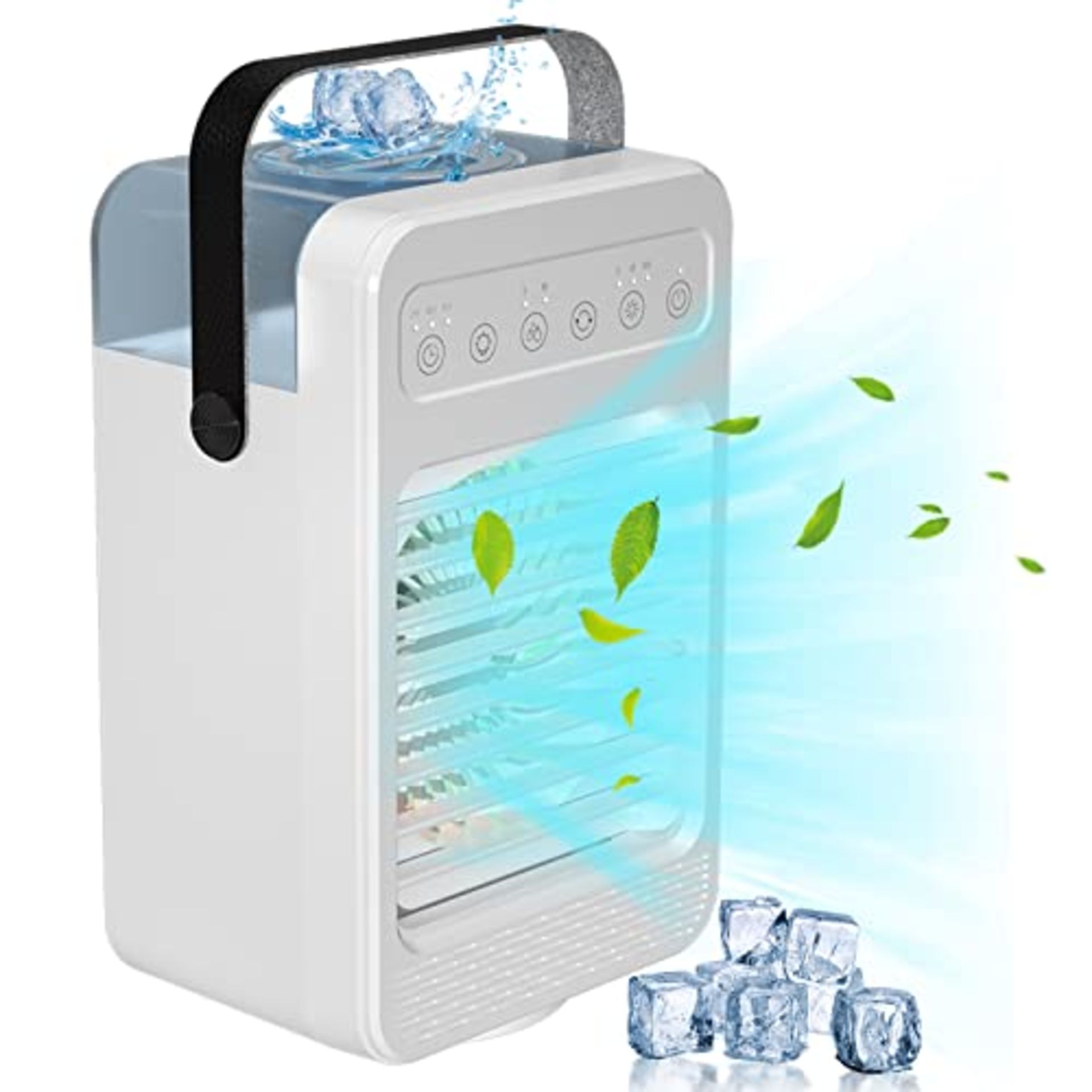Portable Air Conditioner 600Ml Mini Mobile Air Conditioner Evaporative Air Cooler 70° Oscillat...