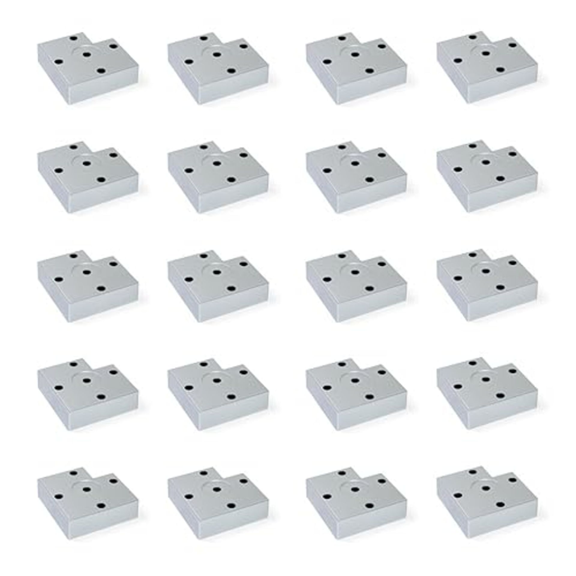 Emuca - Plastic Furniture Feet for Cabinet/Wardrobe/Sofa, Silver Painted, H 45mm, Set of 20 Pieces