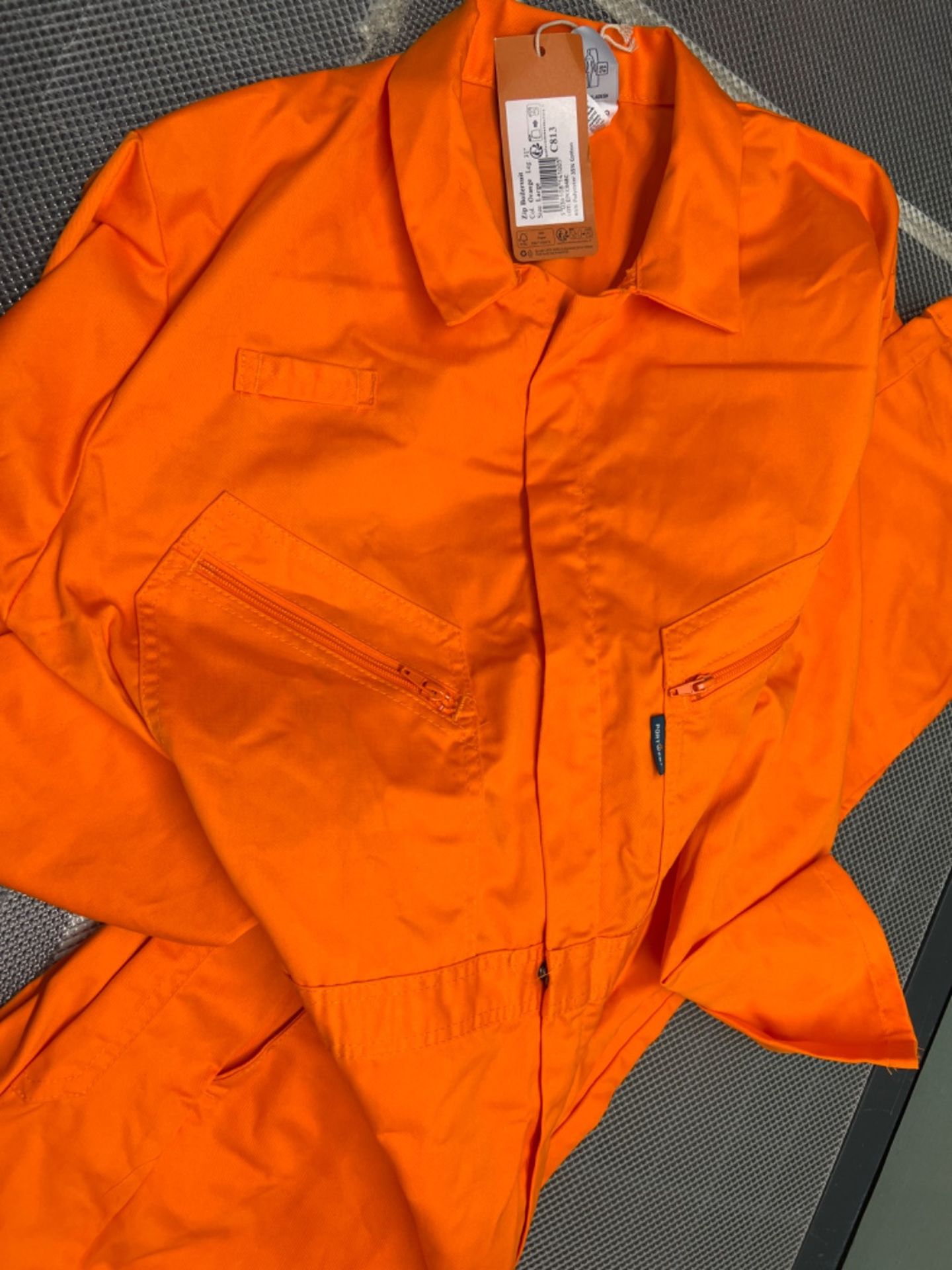 Portwest C813 Men's Liverpool Lightweight Safety Coverall Boiler Suit Overalls Orange, Large - Image 2 of 3