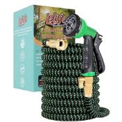 Garden Hose, Upgraded 4-Layer Latex Hose Pipe, 1/2'' & 3/4'' Solid Brass Connectors, Lightweight...