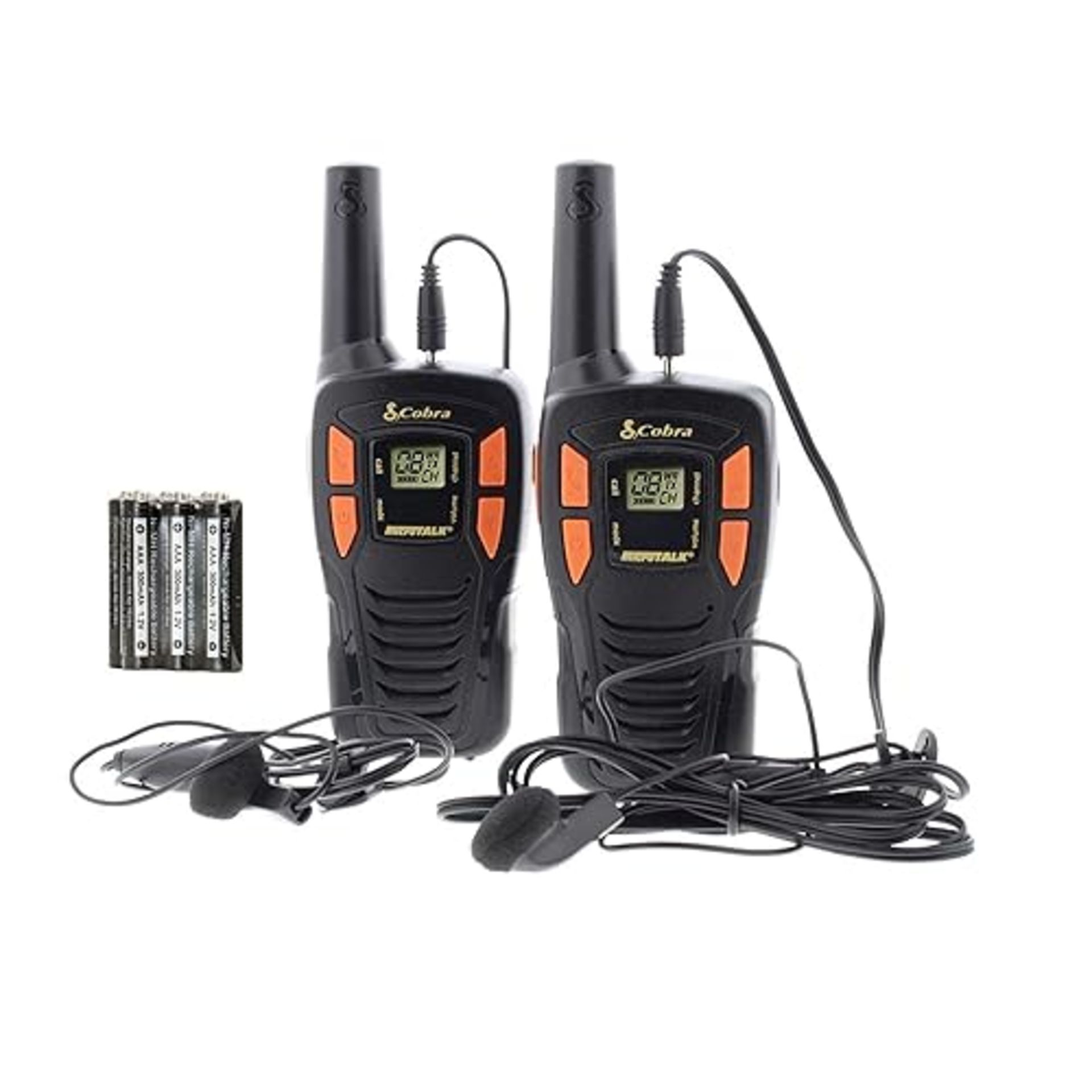 Cobra AM245 BBX Walkie Talkie - Weather Resistant With GA-EBM2 Earbud Microphone and Rechargeable...