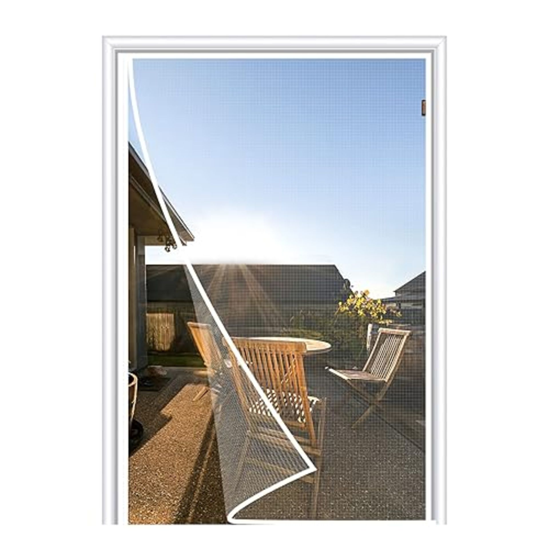 Magzo Fly Screens For Doors 90 Cm X 210 Cm, Magnetic Fly Nets With Full-Frame Hook An Loop Washab...