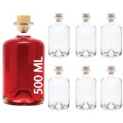 Casavetro 500Ml Glass Bottles With Cork Lids 4 Pcs Reusable Airtight Glass Bottle For Home Made S...