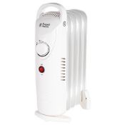 Russell Hobbs 650W Oil Filled Radiator, 5 Fin Portable Electric Heater - White, Adjustable Thermo...