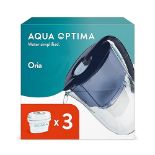 Aqua Optima Oria Water Filter Jug & 3 X 30 Day Evolve+ Filter Cartridge, 2.8 Litre Capacity, For...