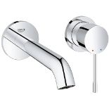 Grohe Essence Wall Mounted 2 Hole Basin Mixer Tap (Metal Lever, Water Saving Mousseur 5.7 L/Min,...