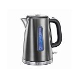 Russell Hobbs Luna Grey Stainless Steel 1.7L Cordless Electric Kettle (Quiet & Fast Boil 3Kw, Rem...