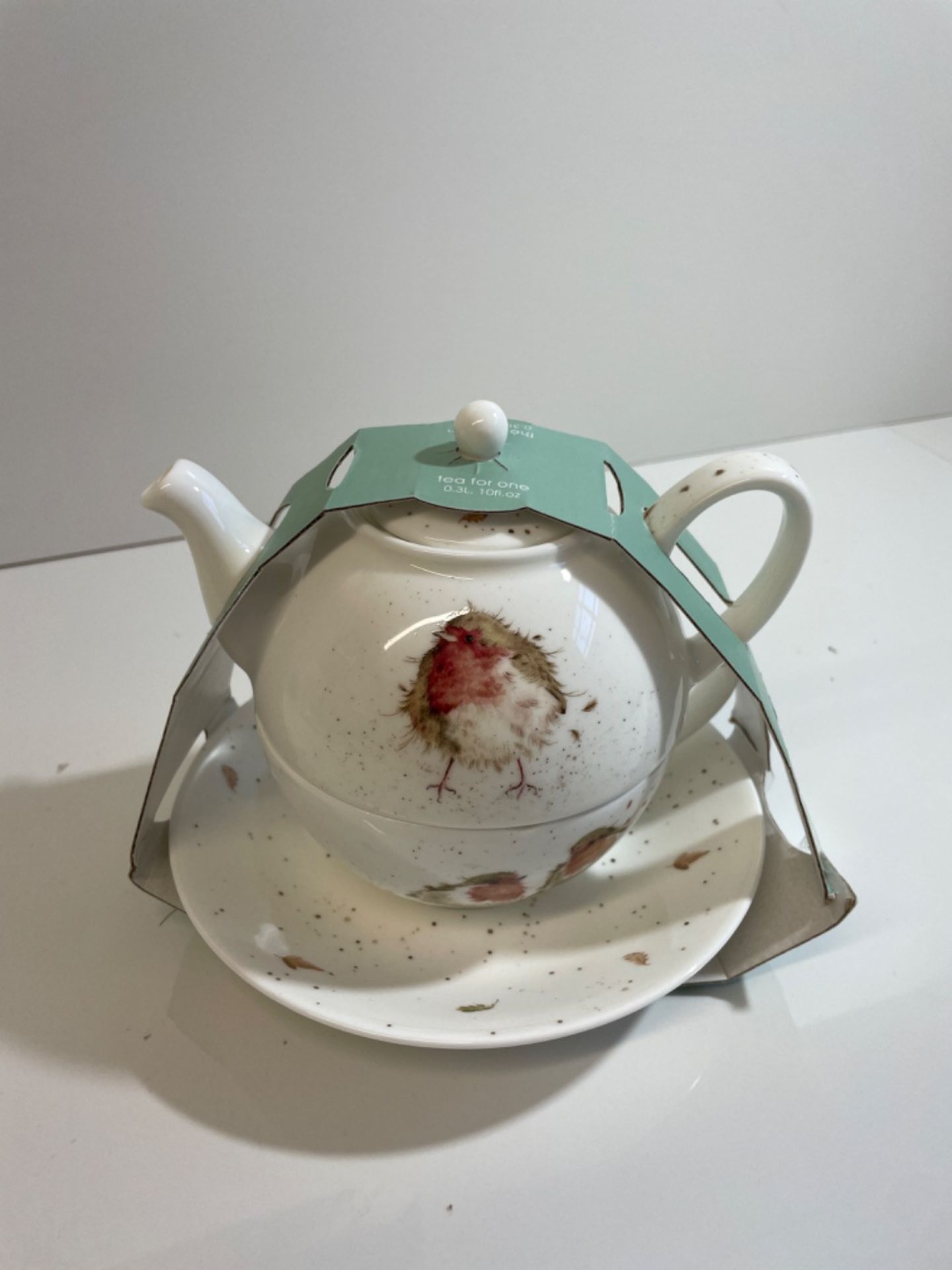 Portmeirion Home & Gifts Wrendale Tea For One With Saucer (Robins), Bone China, Multi Coloured, 1... - Image 2 of 2