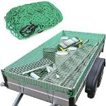 Polyethylene Cargo Net Luggage Netting (Hook X 15) Mesh Truck Pickup Boat Nets For Secure Loads T...