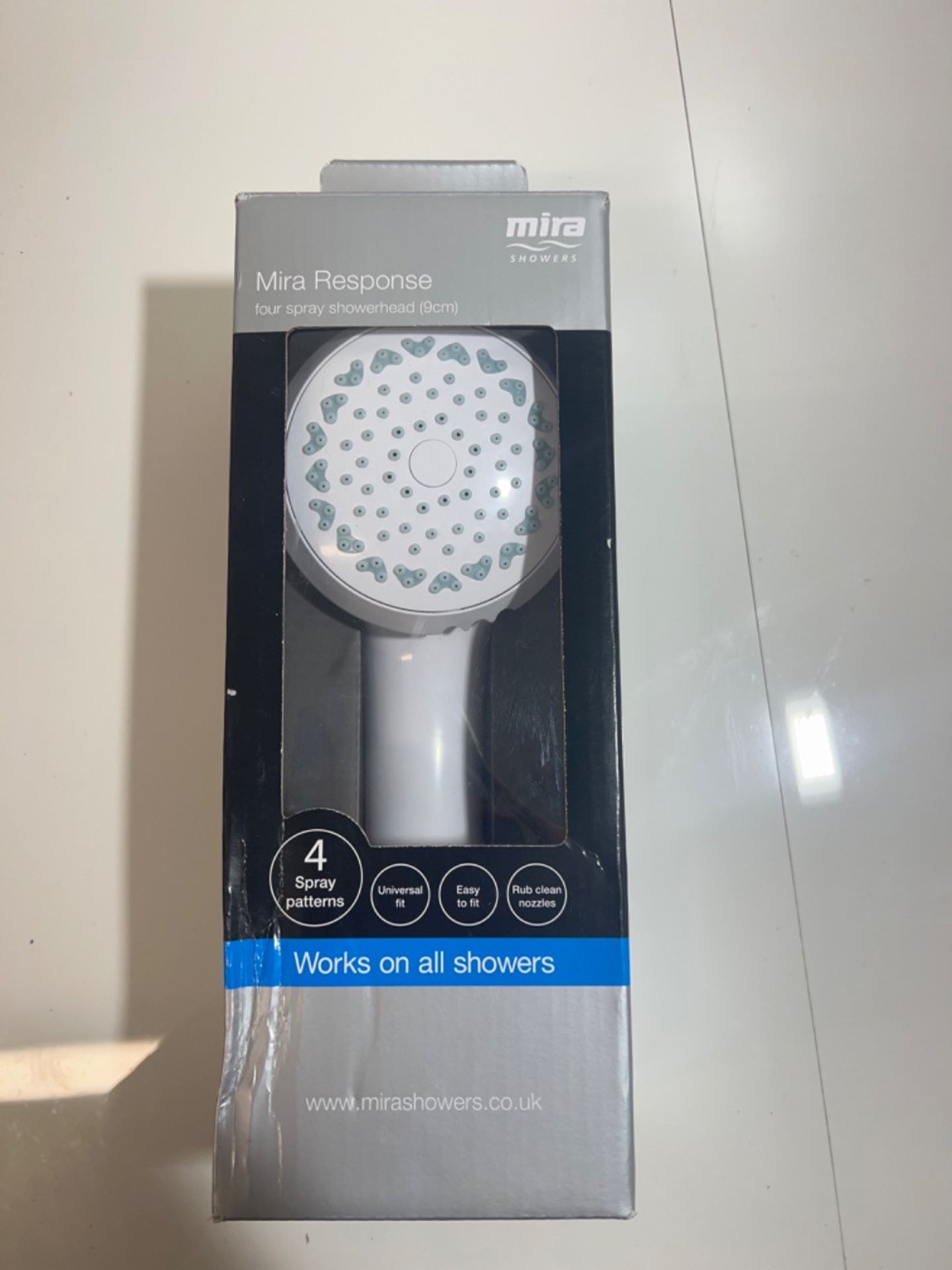 Mira Response Adjustable 4 Spray Mode Shower Head Grey/White - Image 3 of 3